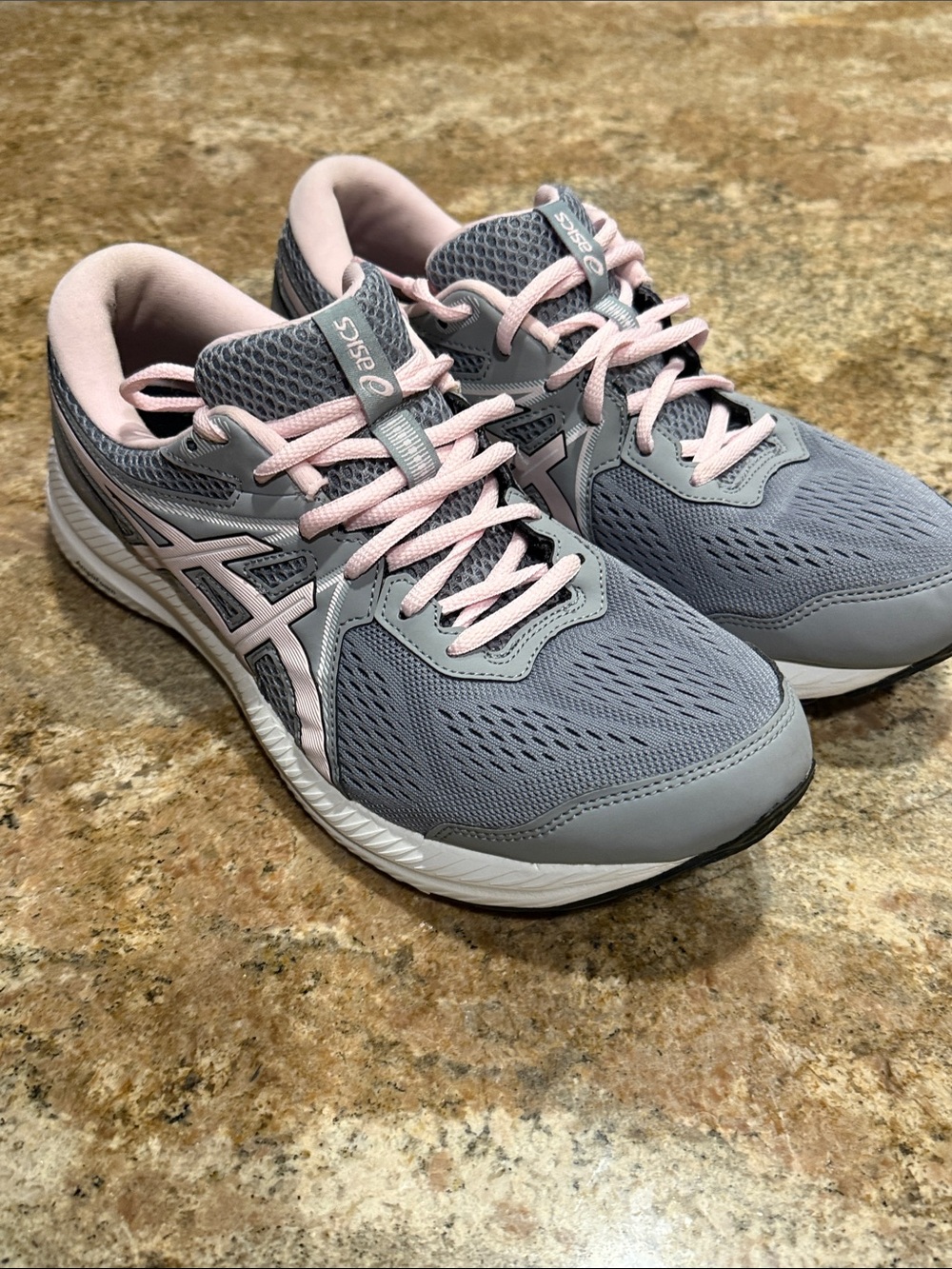 Asics Gel Contend Gray Pink 1012A910 Women's Wide Running Shoes Size 11